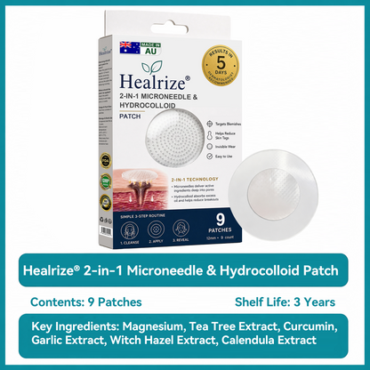 🇳🇿✅𝐇𝐞𝒂𝒍𝗿𝗶𝙯𝙚®2-in-1 Microneedle & Hydrocolloid Patch🎉| Removes Raised Moles, Acne, Flat Warts & Skin Tags | Helps Improve Wrinkles, Scars & Blemishes | Invisible Patches for Face & Body