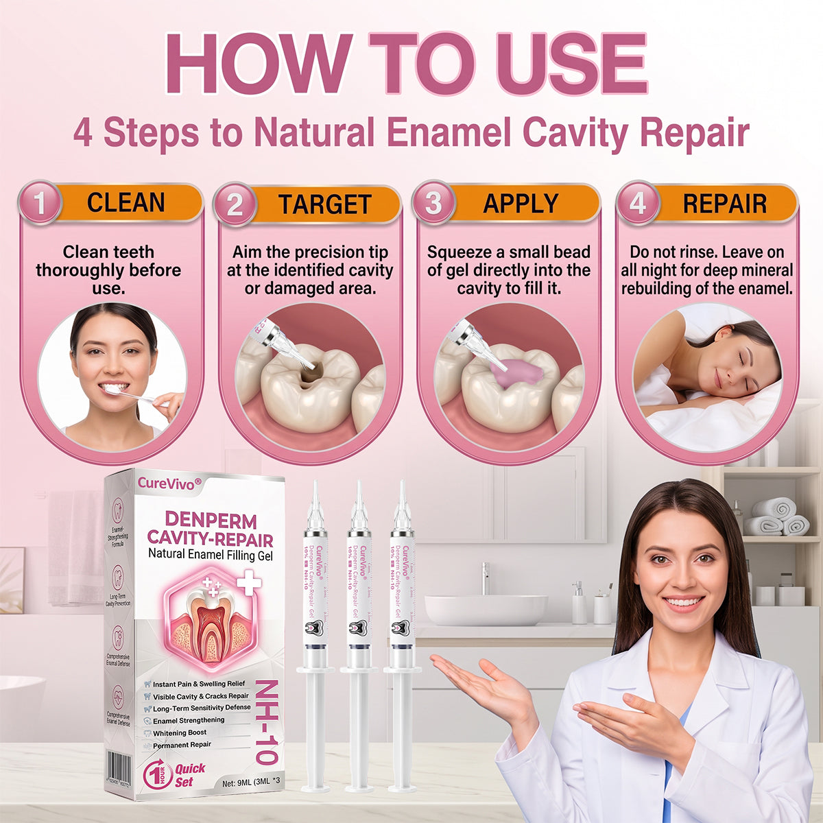 🇳🇿CureViVo® DenPerm Cavity-Repair Natural Enamel Filling Gel