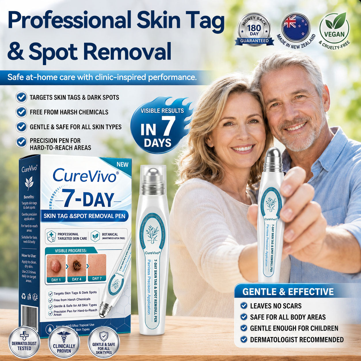 🌸CureVivo® 7-𝐷𝑎𝑦 𝗧𝐚𝐠 & 𝗦𝗽𝐨𝐭 𝐄𝐫𝒂𝒔𝒆𝒓✅🎉(Zero Pain, Zero 𝐒𝐜𝐚𝒓𝒔 Rollerball)