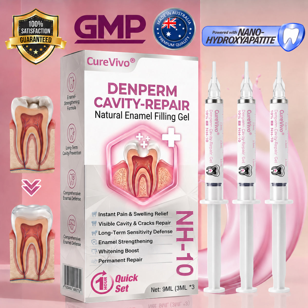 🇳🇿CureViVo® DenPerm Cavity-Repair Natural Enamel Filling Gel