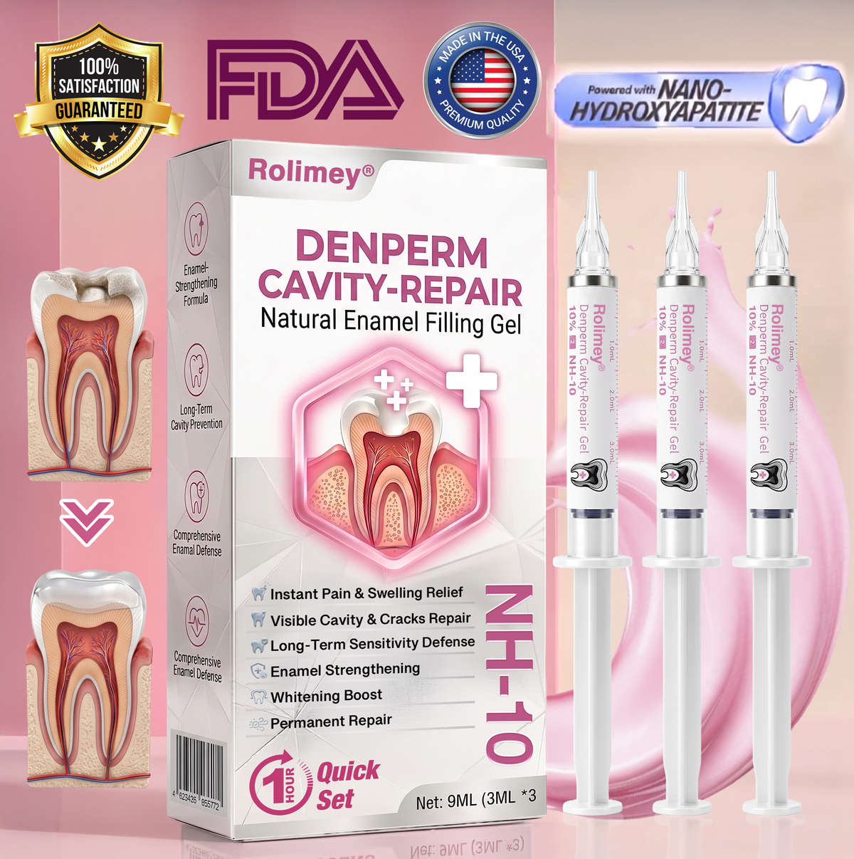 🇳🇿CureViVo® DenPerm Cavity-Repair Natural Enamel Filling Gel